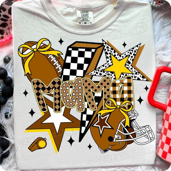Retro Football Mama PNG: Girly Game Day Sublimation Design (Digital Download