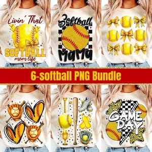 Retro Softball Mama PNG Bundle: Game Day Shirt Design (Digital Download)