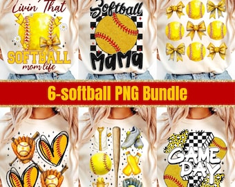 Retro Softball Mama PNG Bundle: Game Day Shirt Design (Digital Download)
