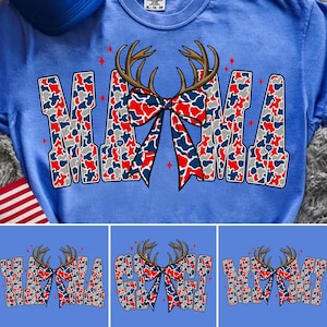 USA 250 Patriotic Mama PNG Bundle, Retro Red White Blue Camo Sublimation, American Flag 4th of July Design, Deer Hunting Nana Gigi Mimi PNG