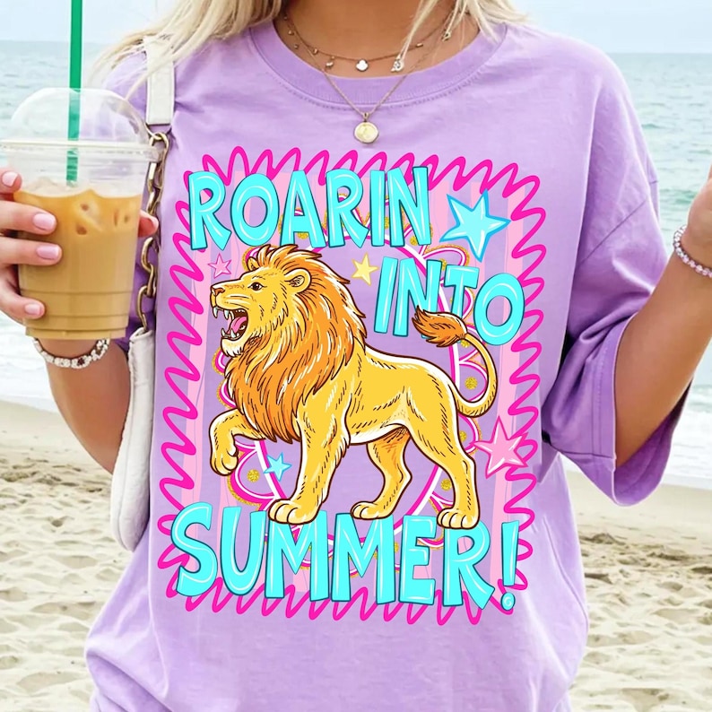 Retro Lion Sublimation Graphic for Kids Hoodies and Mugs