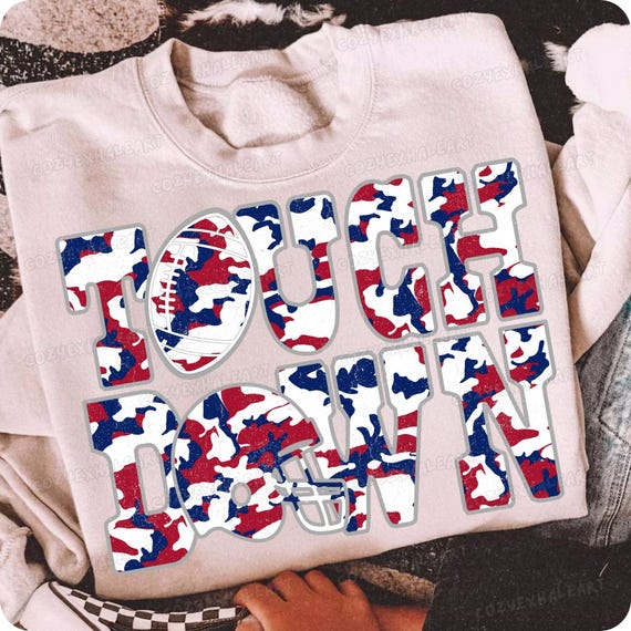 Grunge Camo Football Sublimation Design: Game Day Clipart for Sports Moms & Hunting Enthusiasts