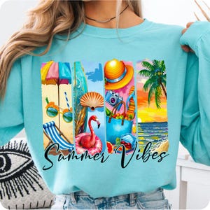 Summer Vibes PNG, Coquette Flamingo Retro Summer Brushstroke, Beach Hello Summer Trendy Preppy 2025 Digital Design Sublimation