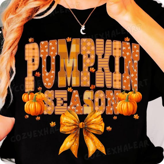 Retro Pumpkin Bow PNG: Preppy Halloween Fall Design (Digital Download)