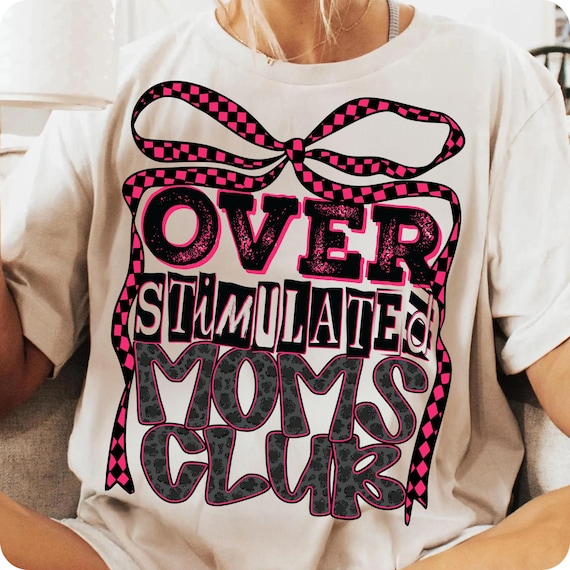 Overstimulated Moms Club PNG: Retro Cheetah Print Design (Digital Download)