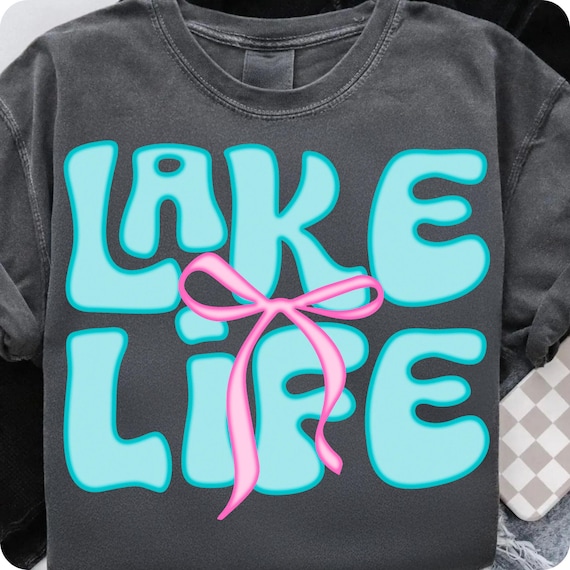 Lake Life Beach Life PNG: Neon Summer Sublimation Design (Digital Download)