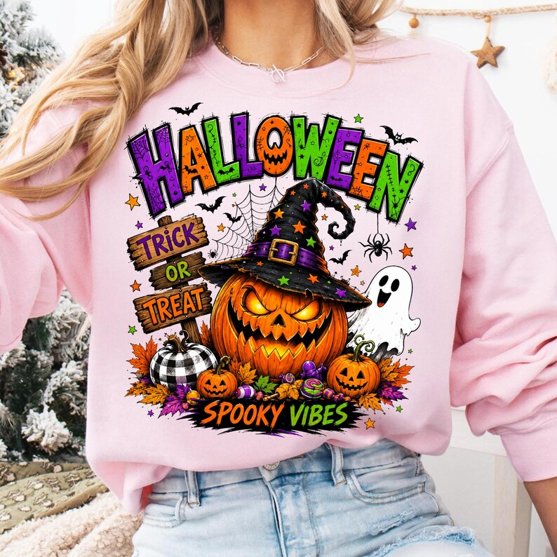 Creative Halloween pumpkin design applied to a mug and various apparel items, demonstrating its versatility for crafters.