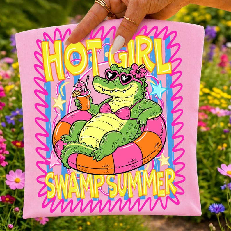 Hot Girl Swamp Summer Digital Download Mockup on Sweatshirt and Mug