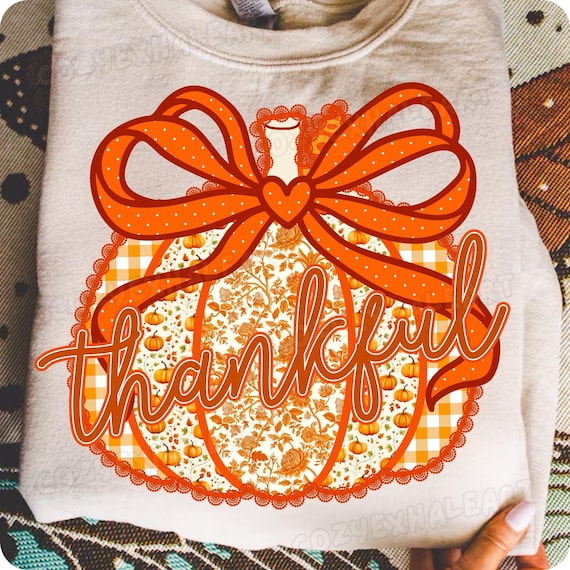 Preppy Floral Pumpkin PNG: Trendy Autumn Sublimation Design for Fall Shirts (Digital Download)