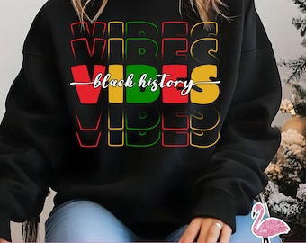 Vibraciones de la Historia Negra PNG: Diseño de Mujeres Afroamericanas (Descarga digital)