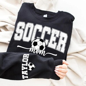 Personalized Soccer Mom PNG, Custom Name on Sleeve, Soccer Mama Design, Fall Season Gift, Gameday Shirt, Mother’s Day Soccer Gift PNG.