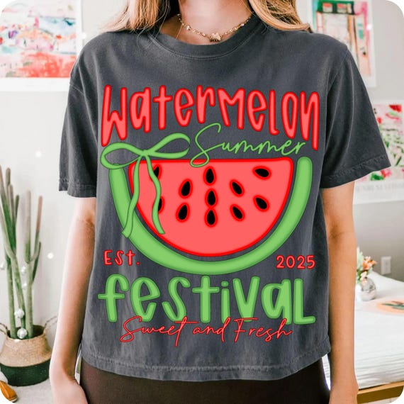 Watermelon Strawberry PNG: Boho Summer Fruit, Coquette Bow (Digital Download)