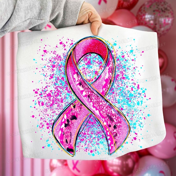 Breast Cancer Awareness Pink Bow Ribbon Sublimation Design - October Hope Fight Cure Shirt Clipart