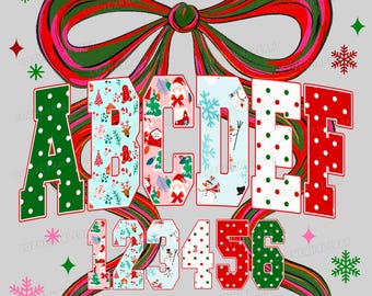 Christmas Alphabet PNG Bundle: Festive Font, Holiday Clipart (Digital Download
