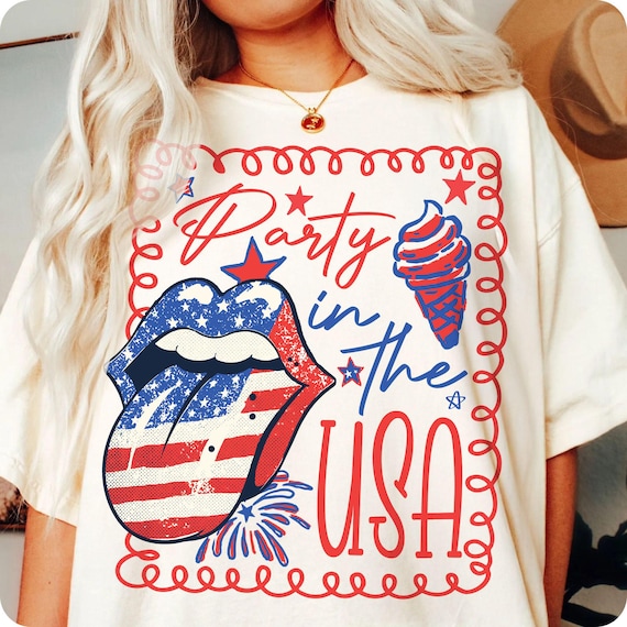 Party In The USA PNG: Coquette 4th of July Design (Digital Download)