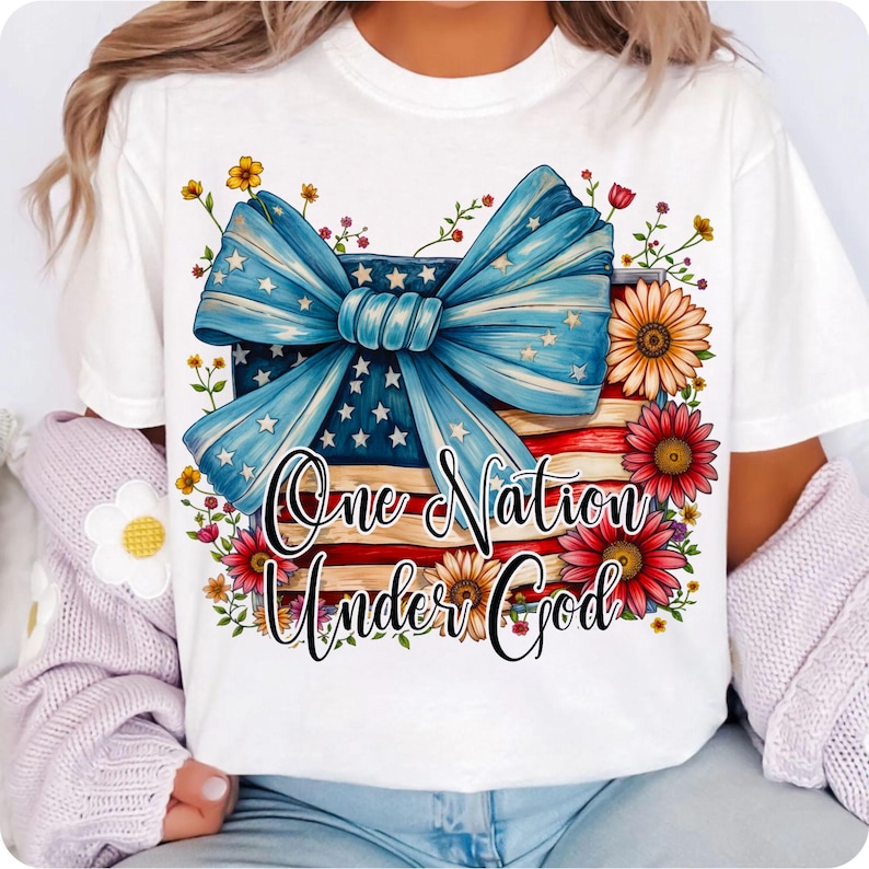 Celebrate faith and patriotism with this One Nation Under God PNG. A perfect Christian 4th of July sublimation design, featuring the American flag, faith, and freedom. Great for Independence Day shirts, Memorial Day decor, and religious patriotic designs!