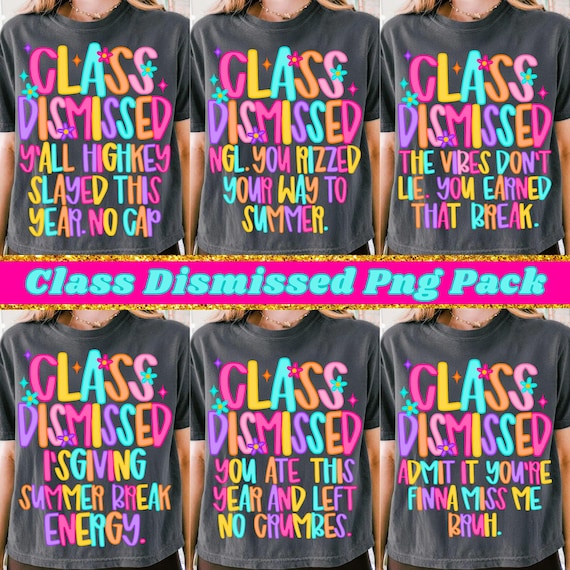 Preppy Teacher PNG Bundle: Class Dismissed Design (Digital Download)