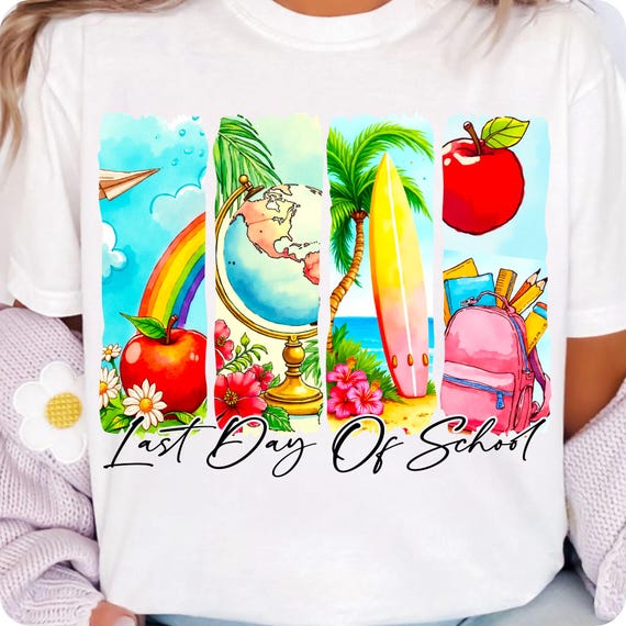 Last Day of School PNG: Retro Coquette Teacher Summer Design (Digital Download)