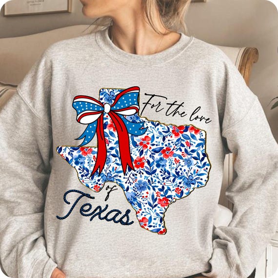 Floral Texas Map Coquette PNG: Patriotic 4th of July Sublimation (Digital Download)