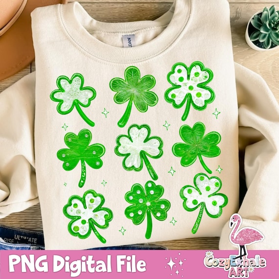 Lucky Shamrock PNG: St. Patrick's Day Sublimation Design (Digital Download)