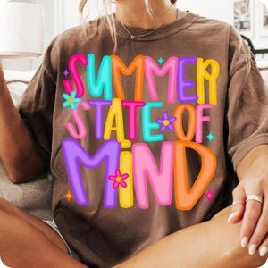 Preppy Summer State Of Mind PNG, Retro Flower Sunshine Sublimation, Trendy Beach Graphic, Boat Waves Sun Rays Summer Shirt Design