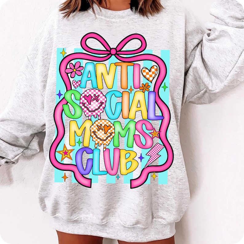anti social moms, retro mom png, mothers day gift, coquette bow png, snarky mom design, checkered smiley, groovy mama png, funny mother quote, sublimation design, mom shirt png, y2k mom aesthetic, digital download, sarcastic mama