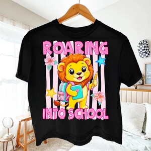 back to school png, roaring into school, lion student png, bruh we back png, preppy school png, teacher school design, student shirt png, retro school png, lion sublimation, school mascot png, kindergarten png, elementary school, dtf shirt design