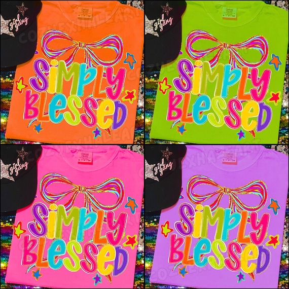 Preppy Simply Blessed PNG: Retro Floral Christian Shirt Design (Digital Download)