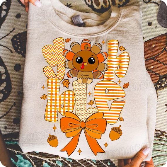 Thanksgiving Turkey PNG: Gobble Coquette, Fall Sublimation Design (Digital Download)