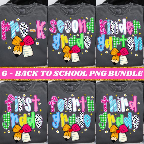 Coquette Back to School PNG Bundle: Teacher Shirt Design (Digital Download)