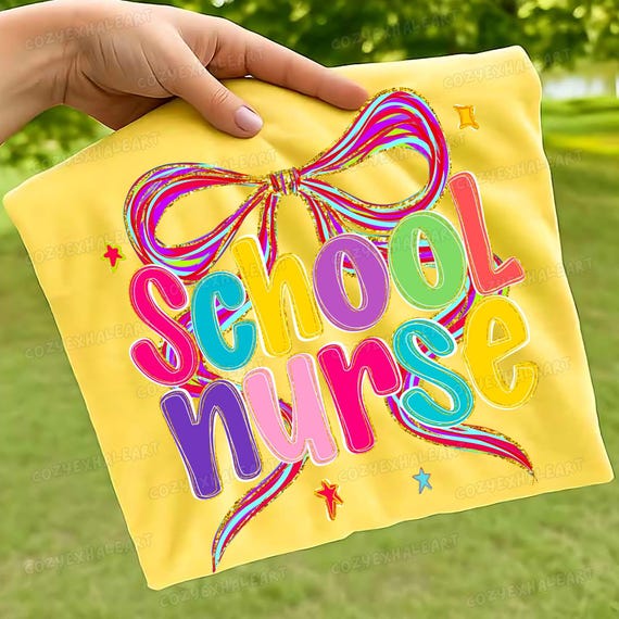 School Nurse PNG: Preppy Leopard Bow Pencil Design (Digital Download