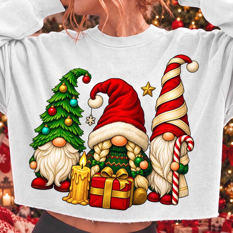 Festive Christmas Gnome Trio PNG for Sublimation
