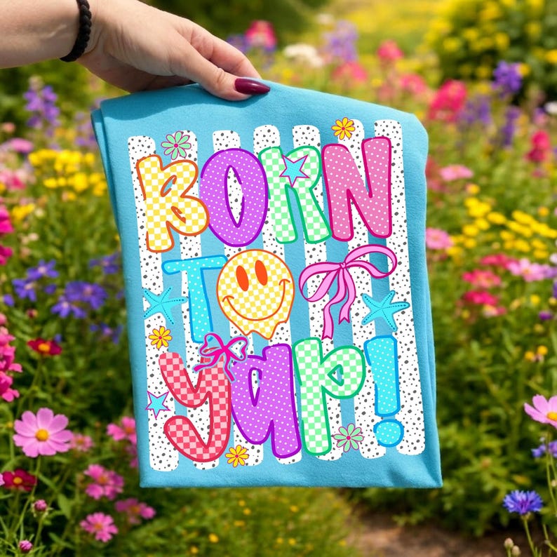 Born To Yap PNG Retro Smiley Face Sublimation Design