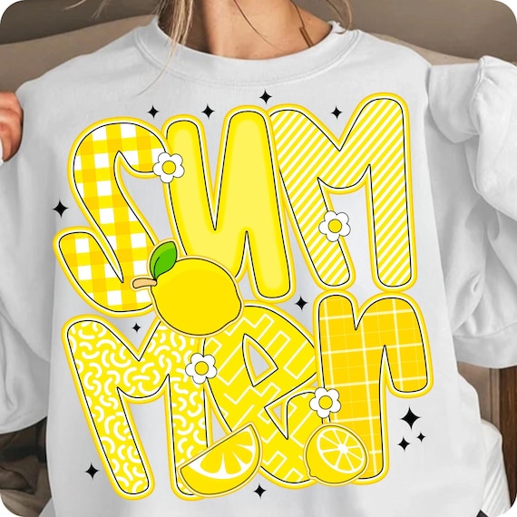 Lemon Coquette PNG: Retro Checkered Summer Design (Digital Download)