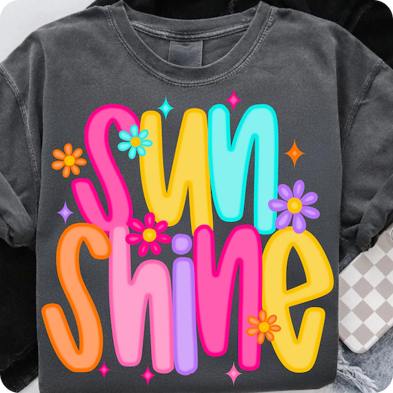 Vibrant Neon Sunshine Beach Life Shirt Design PNG - Trendy Digital Download for Summer Apparel