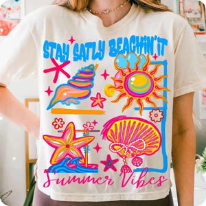 Sunshine Beach Life PNG Bundle, Neon Summer Shirt Design, Distressed Lake Pool River PNG, Trendy Summer SVG & PNg for Vacation Shirts