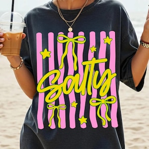 salty png, beachy png, summer vibes png, coquette bow png, retro summer png, neon summer png, summer coquette, pink stripe png, ocean vibe png, funny beach png, girly summer png, vacation png, summer sublimation