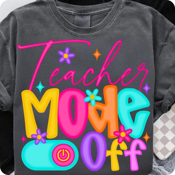 Teacher Mode Off PNG: Pink Bow Pencil Design (Digital Download)