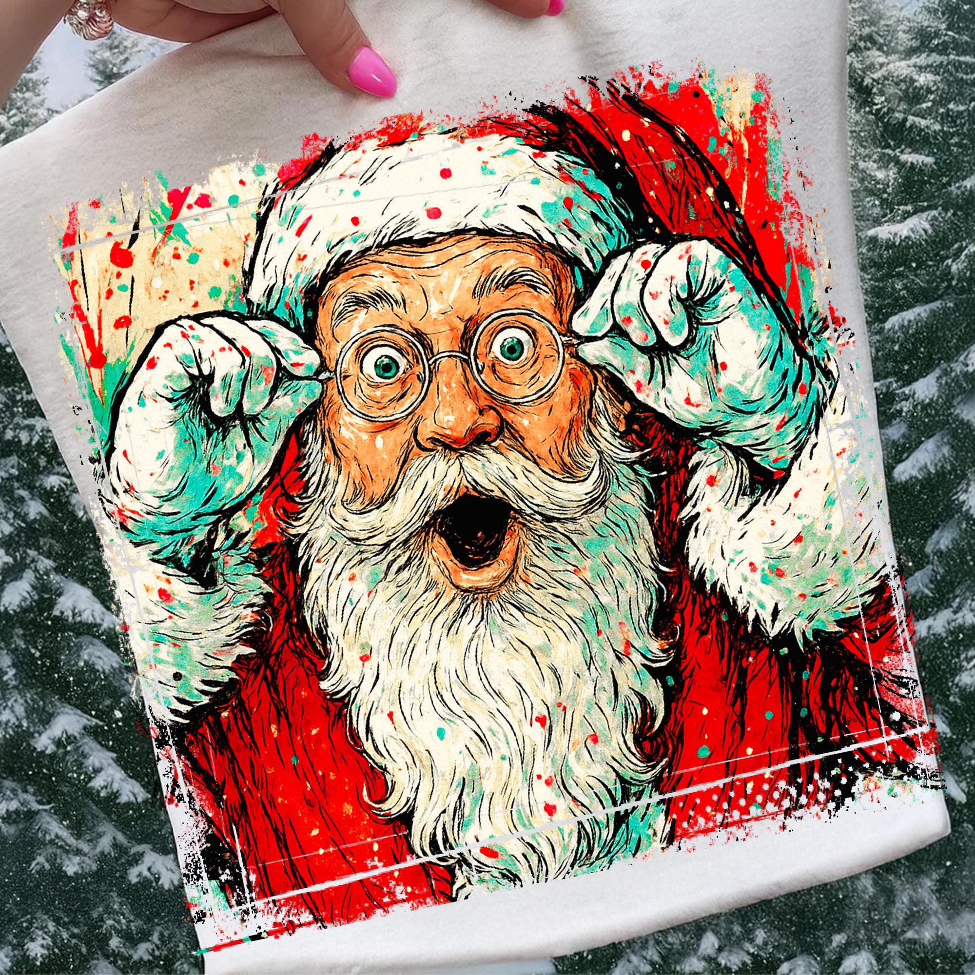 Santa Claus Png, Preppy Handwrite Png, Colorful Brushstroke Santa Png ...