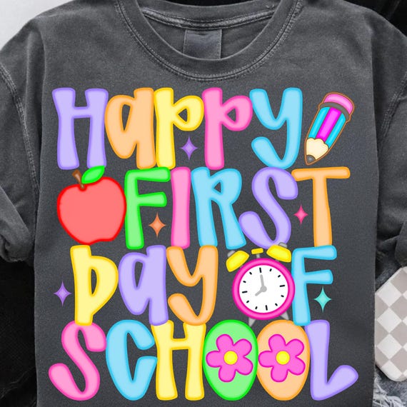 Happy First Day of School Coquette PNG, Preppy Teacher Back to School Design, Kindergarten Shirt Clipart, Teacher Appreciation Gift
