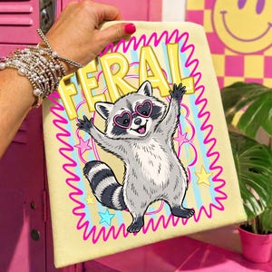 Feral Raccoon PNG Summer Shirt Design Preppy Beach Girl Sublimation Funny Raccoon Heart Sunglasses Digital Download DTF Graphic For Crafters