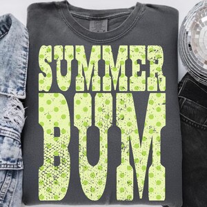 summer bum png, polka dot summer, beach life png, neon shirt design, distressed summer, lake life png, pool side shirt, trendy summer png, sublimation design, dtf transfer png, retro summer bum, beach vibes png, summer vacation