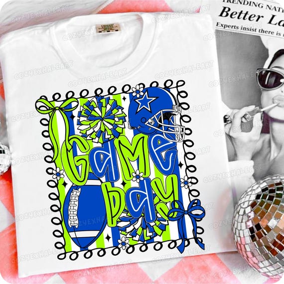 Preppy Football Mom Clipart: Coquette Cheerleader Spirit PNG for Game Day Sublimation