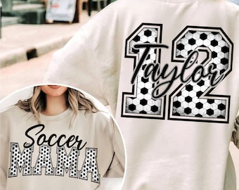 Custom Soccer Mom Digital Clipart: Personalized Game Day Design PNG for Sublimation Shirts