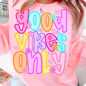 Preppy Good Vibes Only Summer PNG, Retro Beach Shirt Sublimation, Vacation Checkered Design, Positive Mind Sunshine Digital File