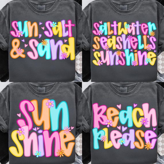 Preppy Beach Life PNG Bundle: Retro Summer Designs (Digital Download)