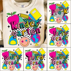 Retro Back to School PNG Bundle: Teacher & K-3 Designs (Digital Download)