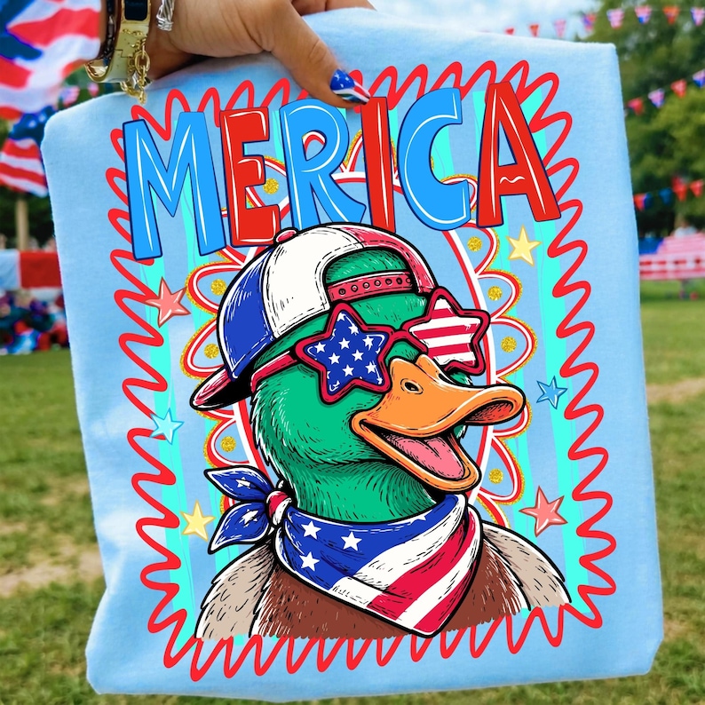 Close up of the Patriotic Goose Mallard American Flag design details