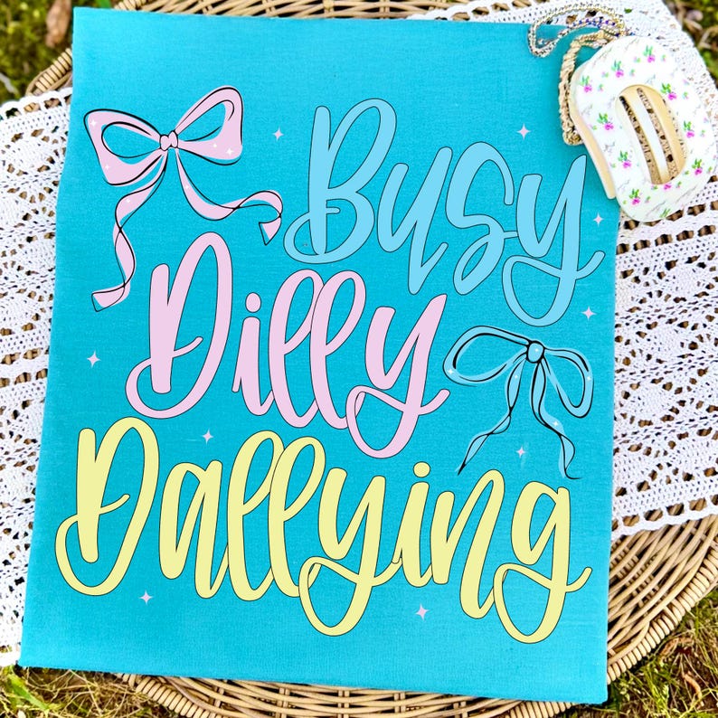 Pastel Hand-Lettered Dilly Dallying PNG Design Details