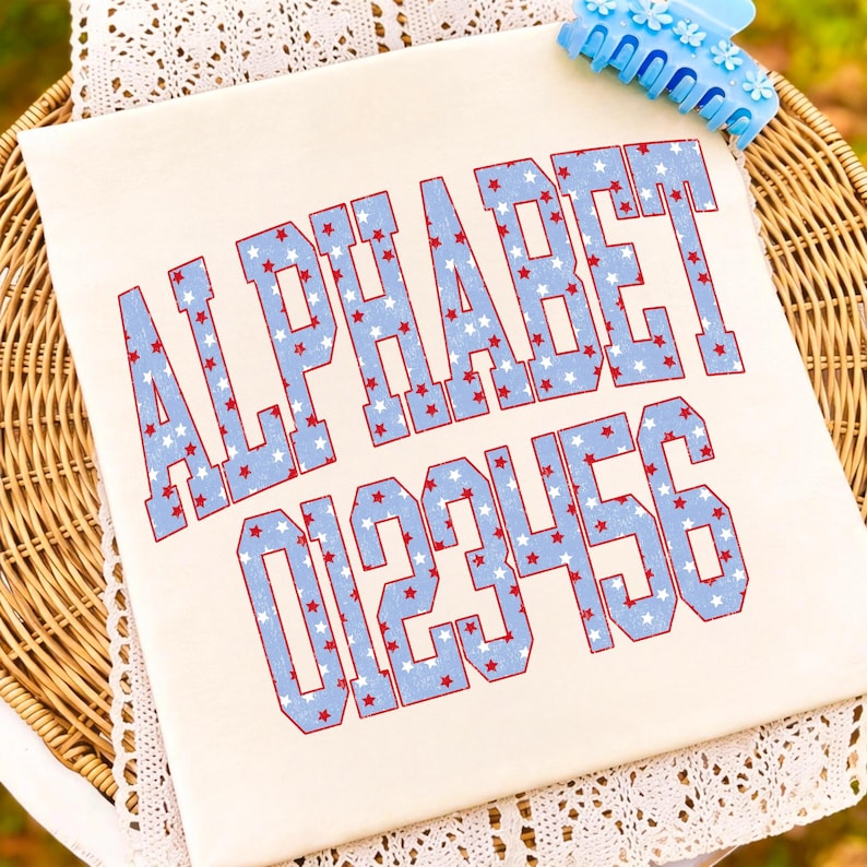 Patriotic USA Varsity Font Clipart for Sublimation